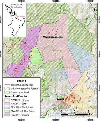 Figure 1: Location Map showing Waihi Gold Mine and Wharekirauponga Deposit (CNW Group/OceanaGold Corporation)